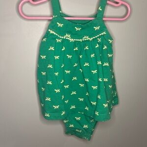 5 For $30 Carter's Green Romper with Yellow Dragonflies